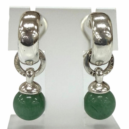 Tiffany & Co 925 Jadeite Earrings Silver Green