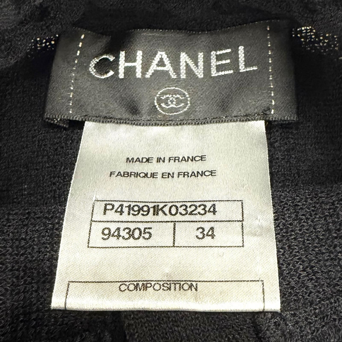 Chanel Wool Blend CC Logo Button Stand Collar Knit Dress Black FR 34 — view 7