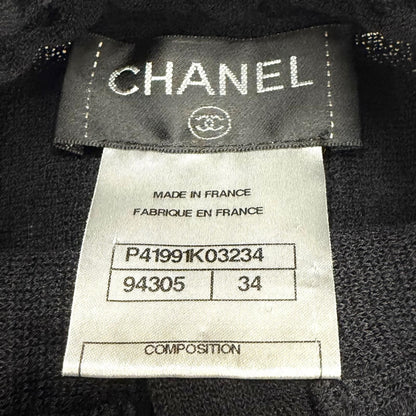 Chanel Wool Blend CC Logo Button Stand Collar Knit Dress Black FR 34 — view 7