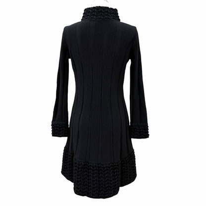 Chanel Wool Blend CC Logo Button Stand Collar Knit Dress Black FR 34 — view 4