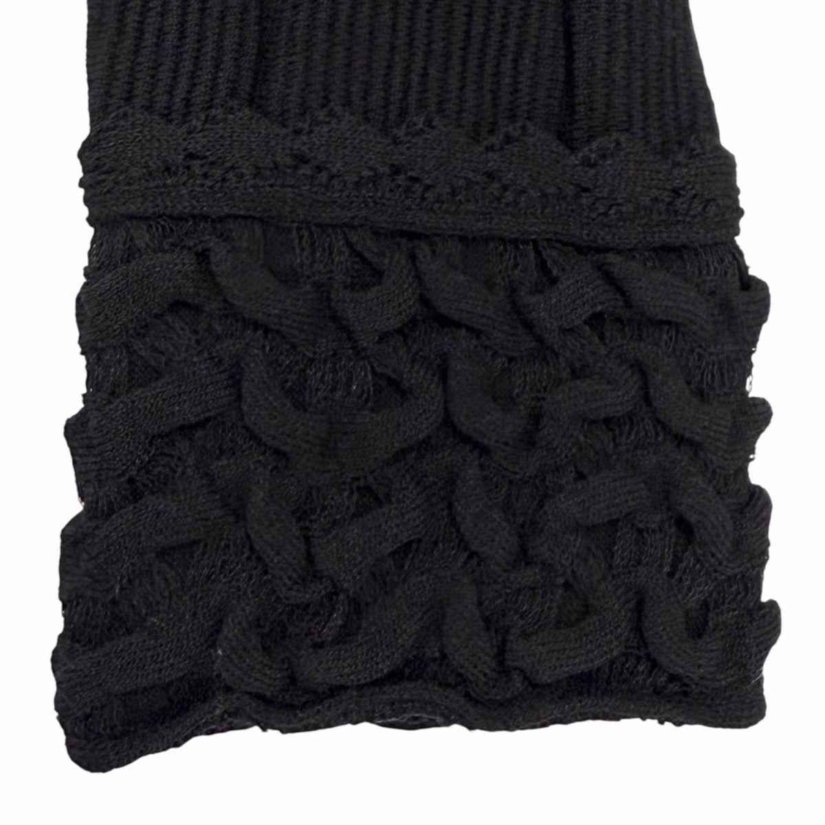 Chanel Wool Blend CC Logo Button Stand Collar Knit Dress Black FR 34 — view 6