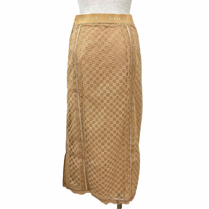 Gucci Lining Silk Skirt Beige — view 4