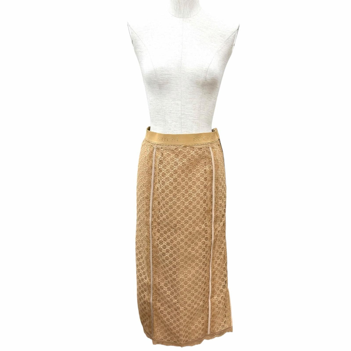 Gucci Lining Silk Skirt Beige — view 2