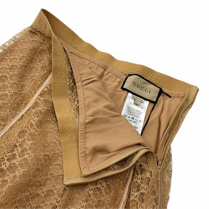 Gucci Lining Silk Skirt Beige — view 5