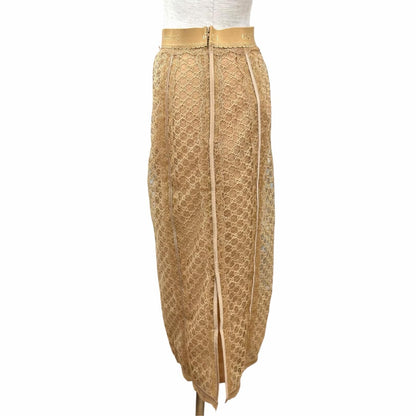 Gucci Lining Silk Skirt Beige — view 3