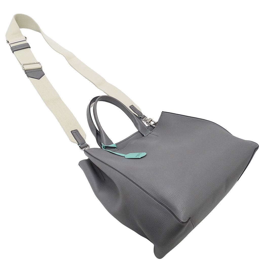 Tiffany & Co 2-Way Shoulder Bag Leather Gray — view 4