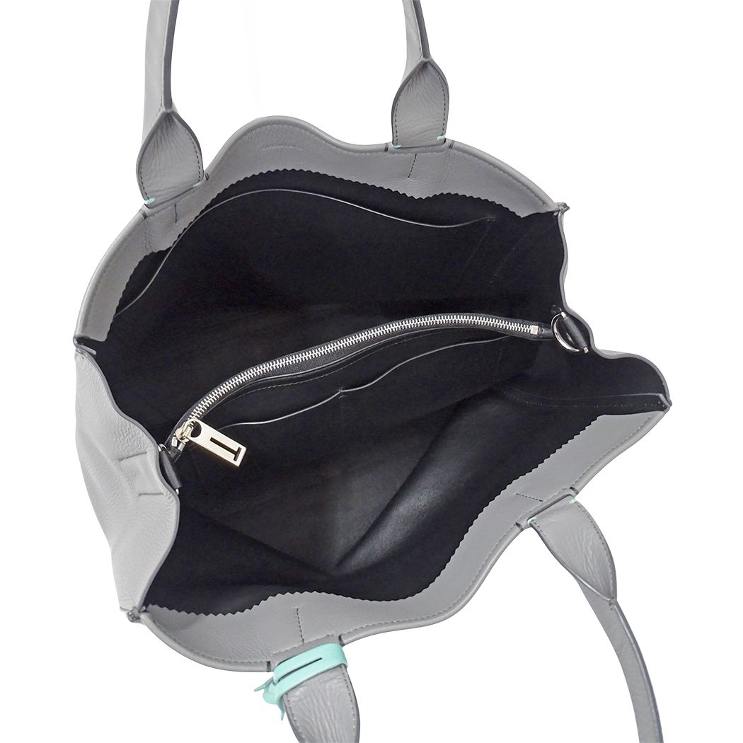 Tiffany & Co 2-Way Shoulder Bag Leather Gray — view 5