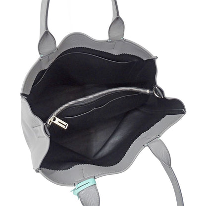 Tiffany & Co 2-Way Shoulder Bag Leather Gray — view 5