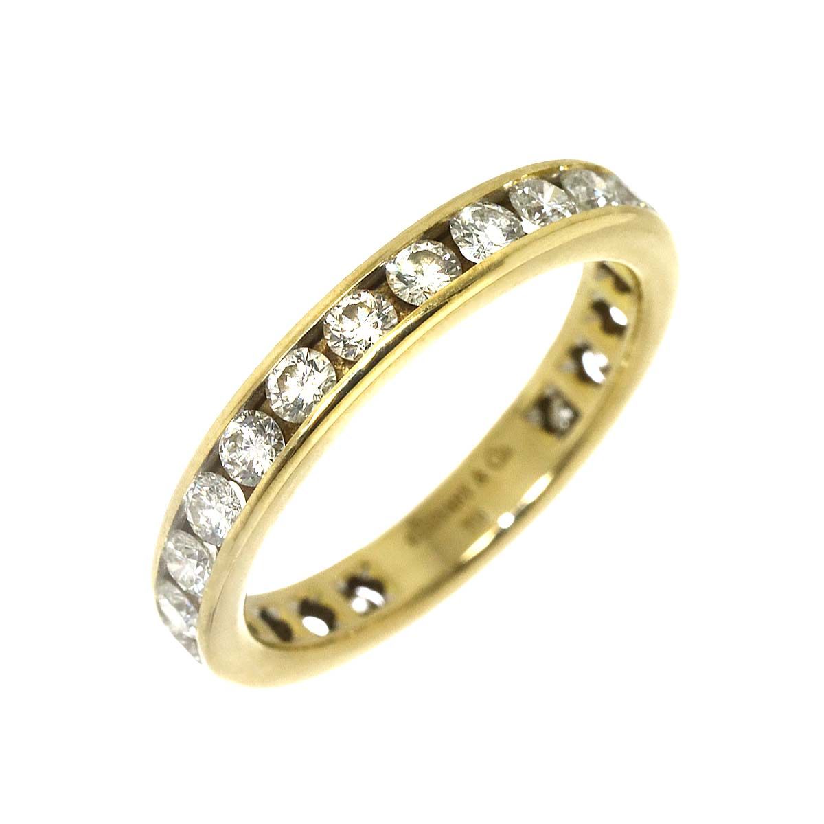 Tiffany & Co Channel Setting Ring Full Diamond 18k Yellow Gold 750