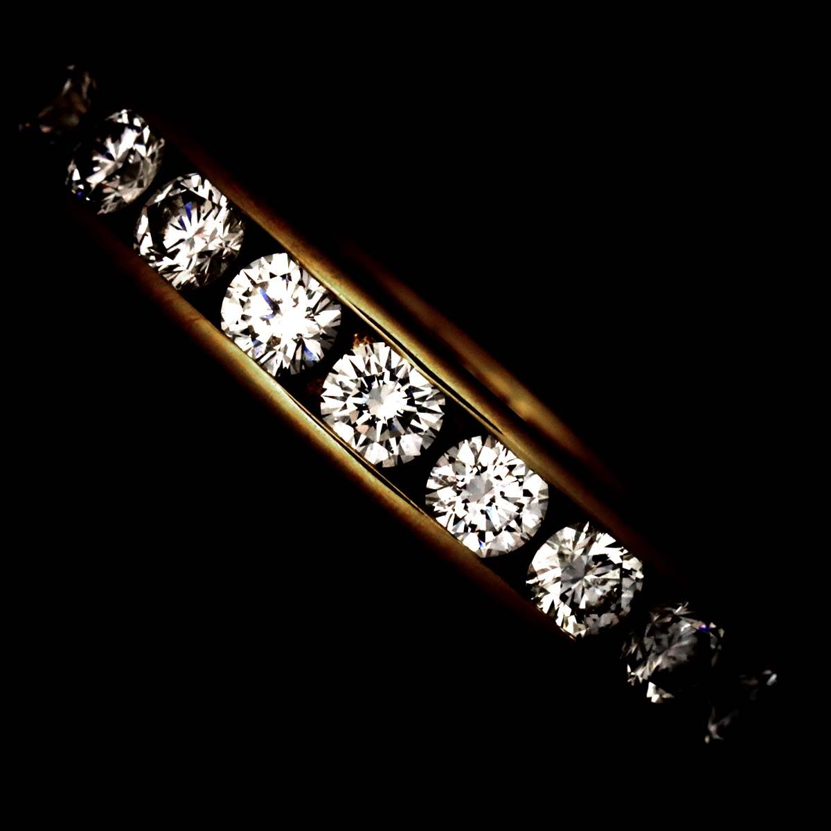 Tiffany & Co Channel Setting Ring Full Diamond 18k Yellow Gold 750 — view 6