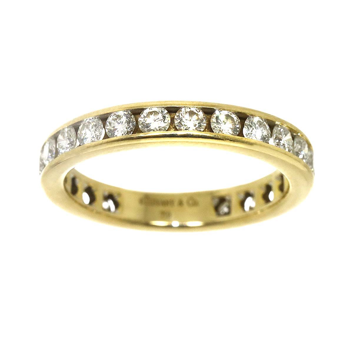 Tiffany & Co Channel Setting Ring Full Diamond 18k Yellow Gold 750 — view 2