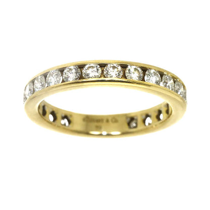 Tiffany & Co Channel Setting Ring Full Diamond 18k Yellow Gold 750 — view 2