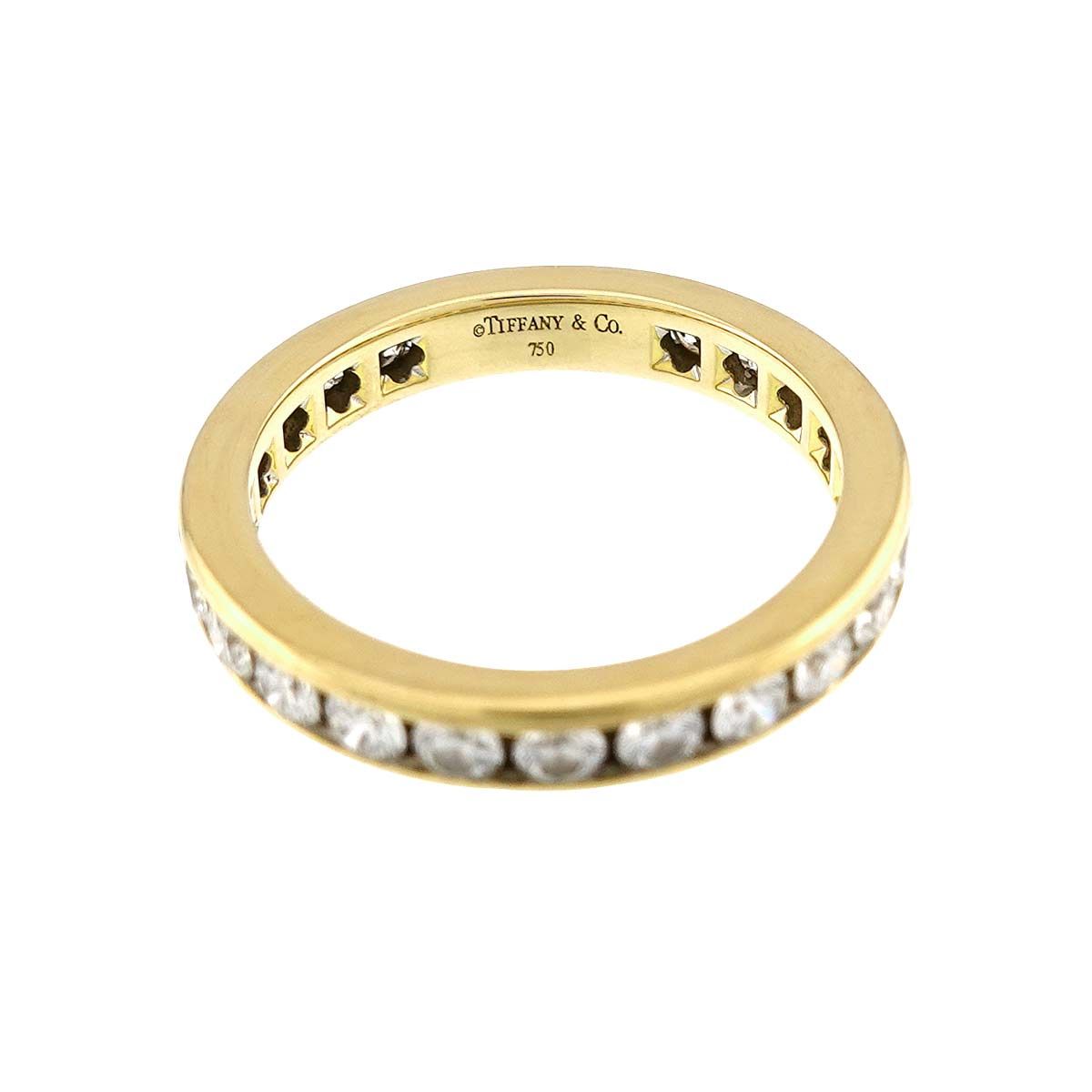 Tiffany & Co Channel Setting Ring Full Diamond 18k Yellow Gold 750 — view 3