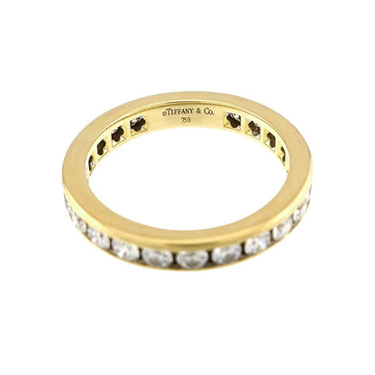 Tiffany & Co Channel Setting Ring Full Diamond 18k Yellow Gold 750 — view 3