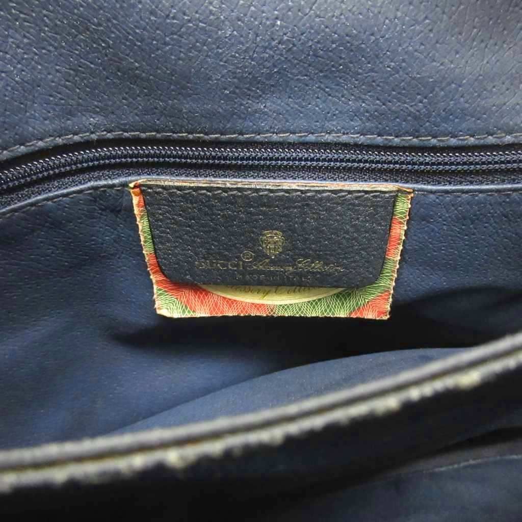 Gucci Vintage Tote Bag GG All Over Print Sherry Line Leather Beige Black — view 7