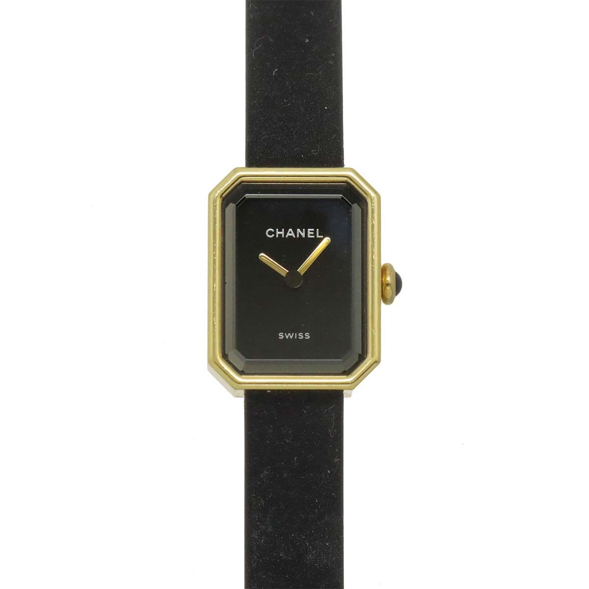 Chanel Premiere Velvet Watch Black 18K Yellow Gold Quartz