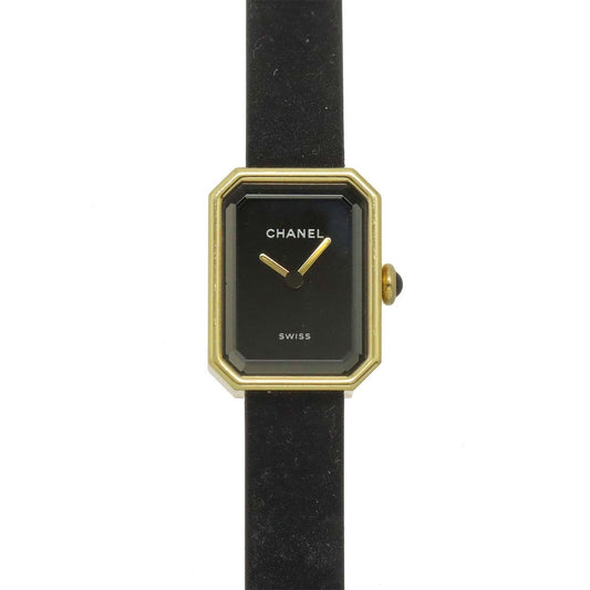 Chanel Premiere Velvet Watch Black 18K Yellow Gold Quartz