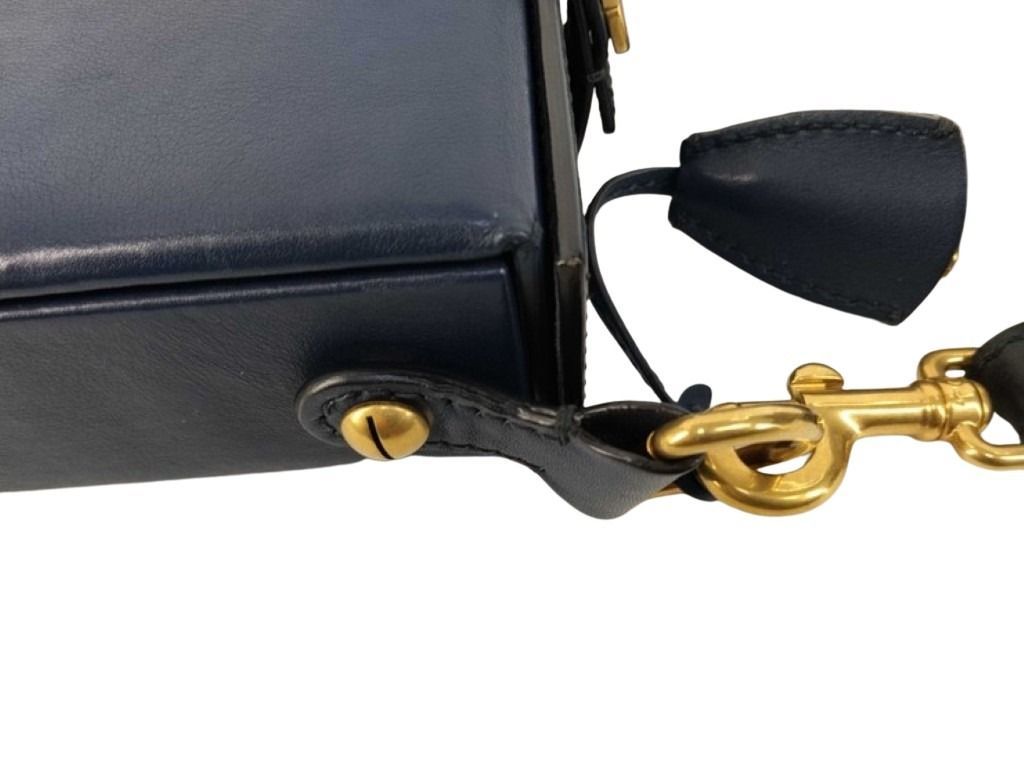 Dior Shoulder Bag Addict Small Box Black Leather Gold — view 5