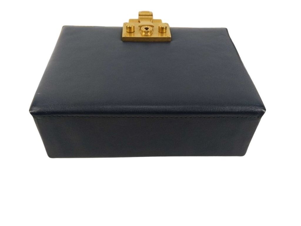 Dior Shoulder Bag Addict Small Box Black Leather Gold — view 4