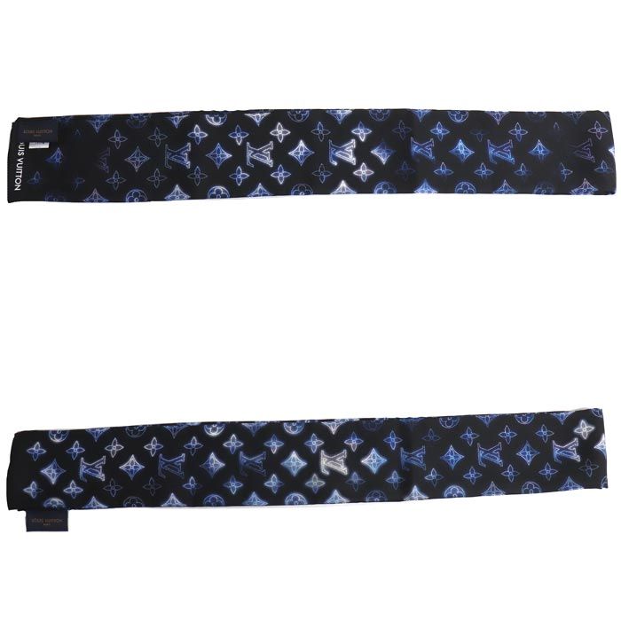 Louis Vuitton Bandeau Mahina Scarf Black Blue — view 4