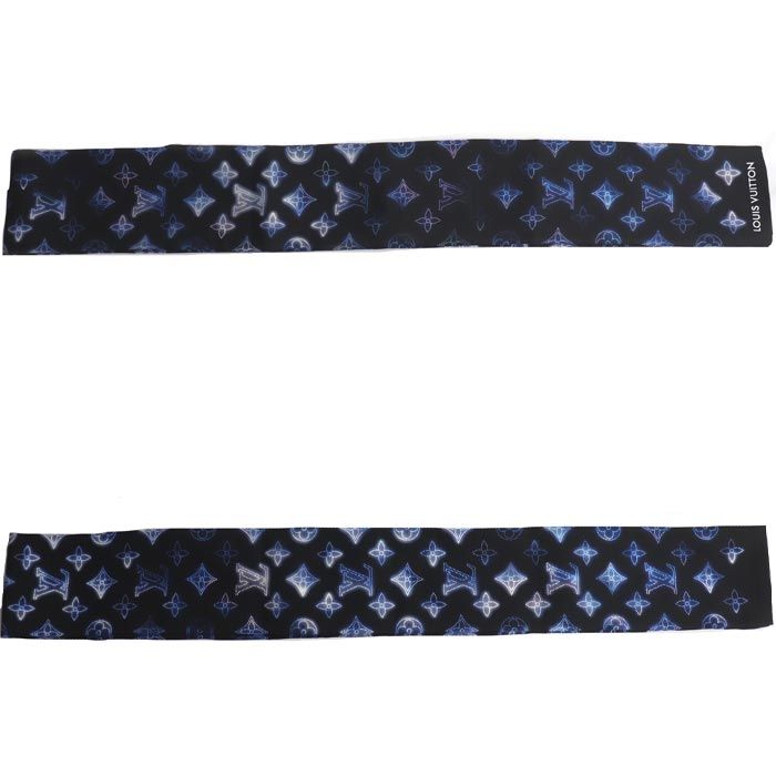 Louis Vuitton Bandeau Mahina Scarf Black Blue — view 3