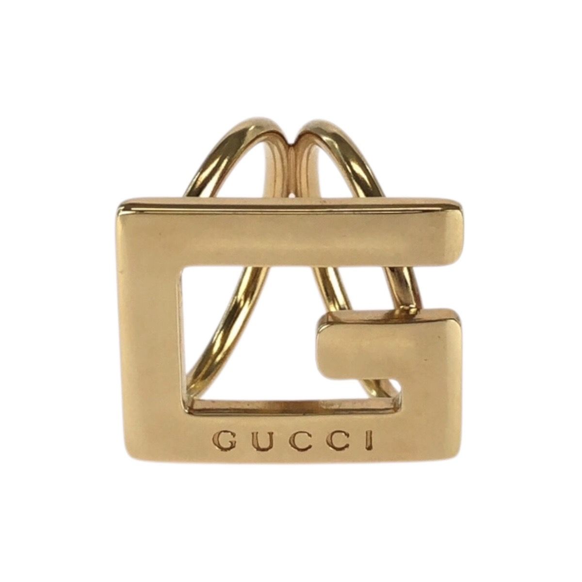 Gucci G Logo Gold Plated Scarf Ring
