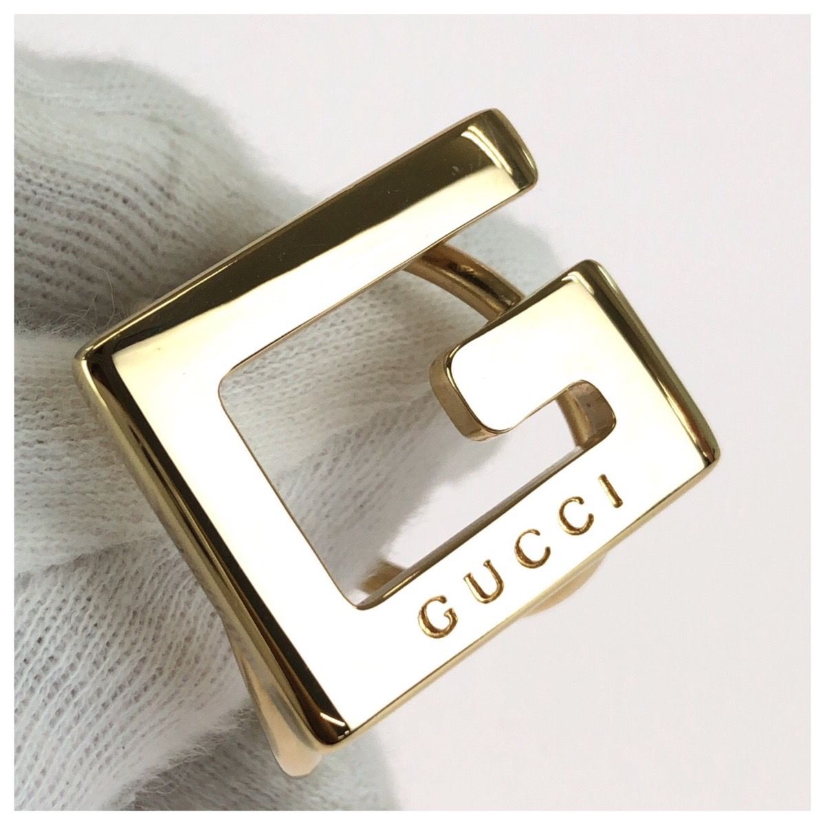 Gucci G Logo Gold Plated Scarf Ring — view 6