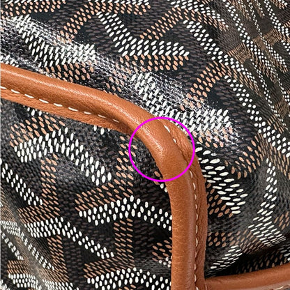 Goyard Bag Handbag Leather Anjou Mini Black Brown Handle for Work — view 8