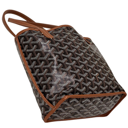 Goyard Bag Handbag Leather Anjou Mini Black Brown Handle for Work — view 4