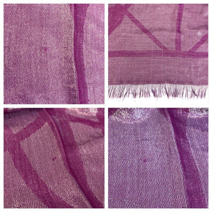 Gucci Purple Silver Glitter Rayon Wool Silk Shawl Scarf — view 6