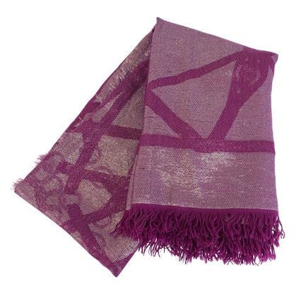 Gucci Purple Silver Glitter Rayon Wool Silk Shawl Scarf — view 2