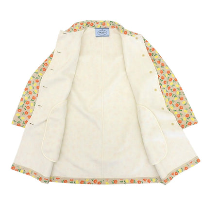 Prada Wool Angora Flower Soutien Collar Coat Multi 42 — view 5
