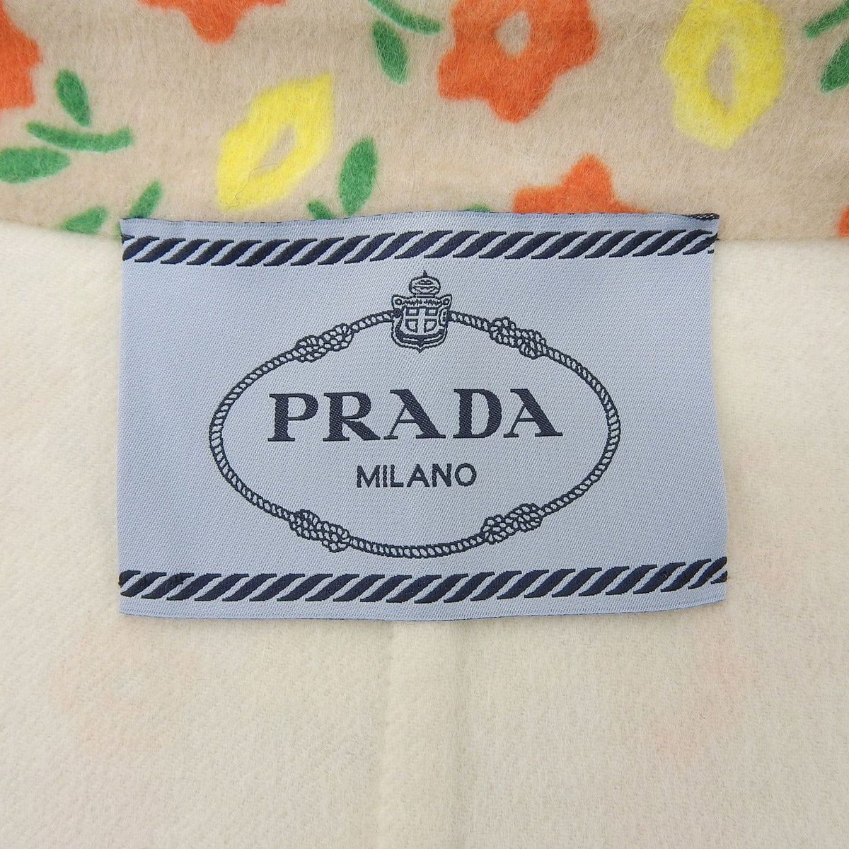 Prada Wool Angora Flower Soutien Collar Coat Multi 42 — view 6
