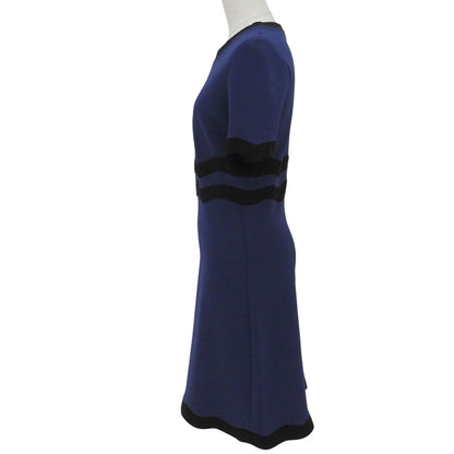 Gucci Bicolor Crew Neck Short Sleeve Dress Navy Black — view 4