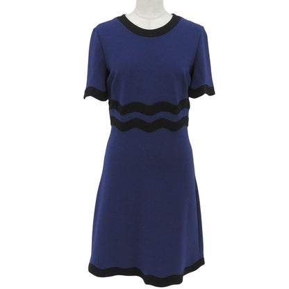Gucci Bicolor Crew Neck Short Sleeve Dress Navy Black