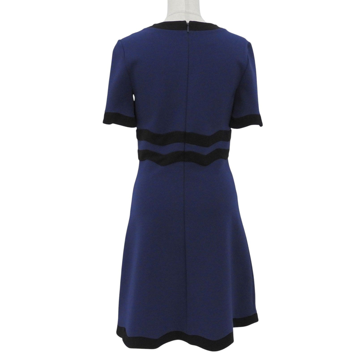 Gucci Bicolor Crew Neck Short Sleeve Dress Navy Black — view 3