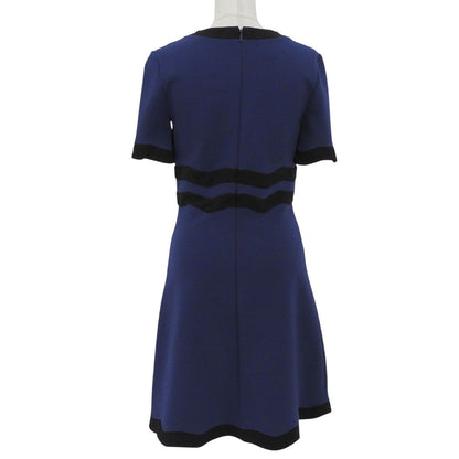 Gucci Bicolor Crew Neck Short Sleeve Dress Navy Black — view 3