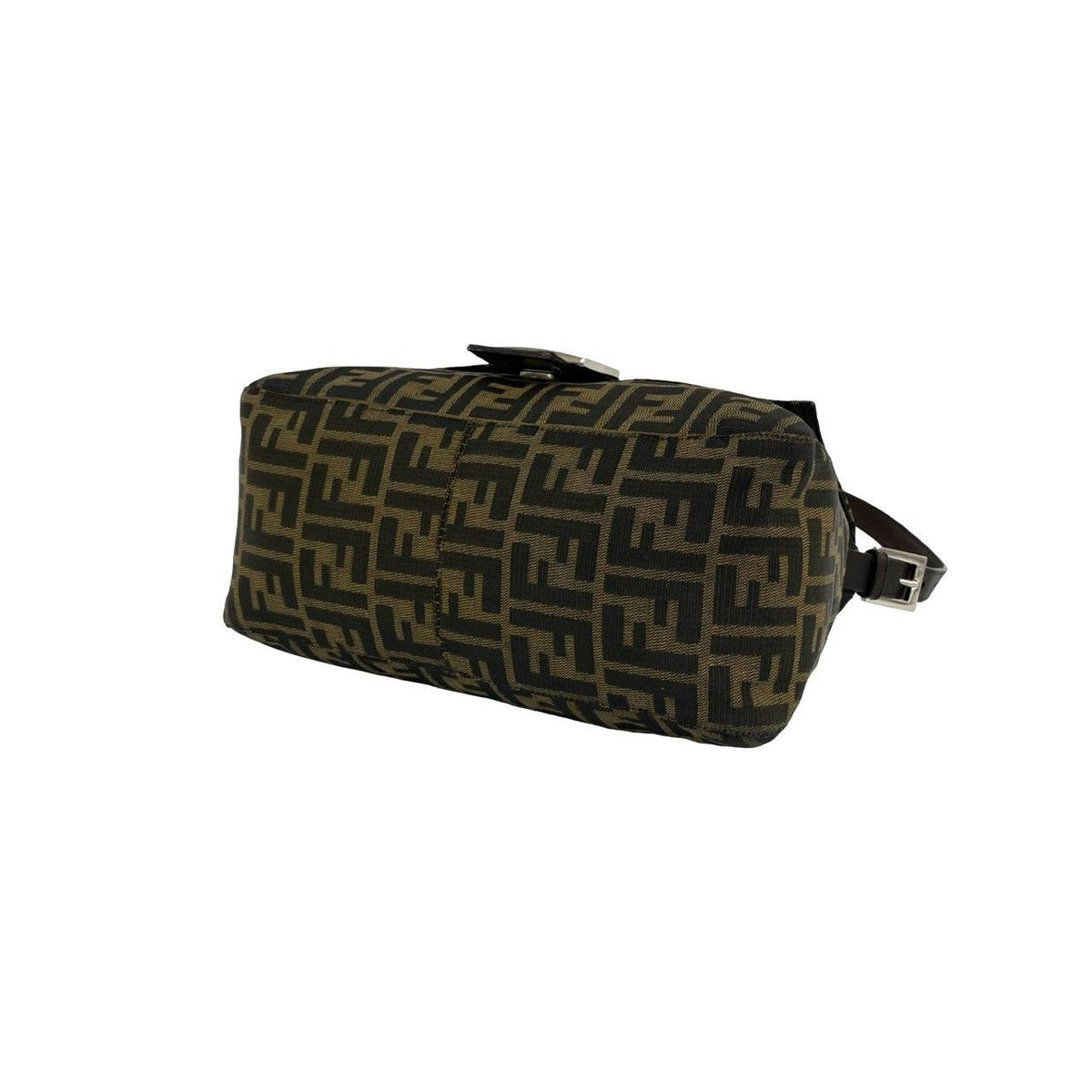 Fendi Vintage Mamma Bucket Zucca FF Logo Canvas Leather Shoulder Bag Brown — view 8