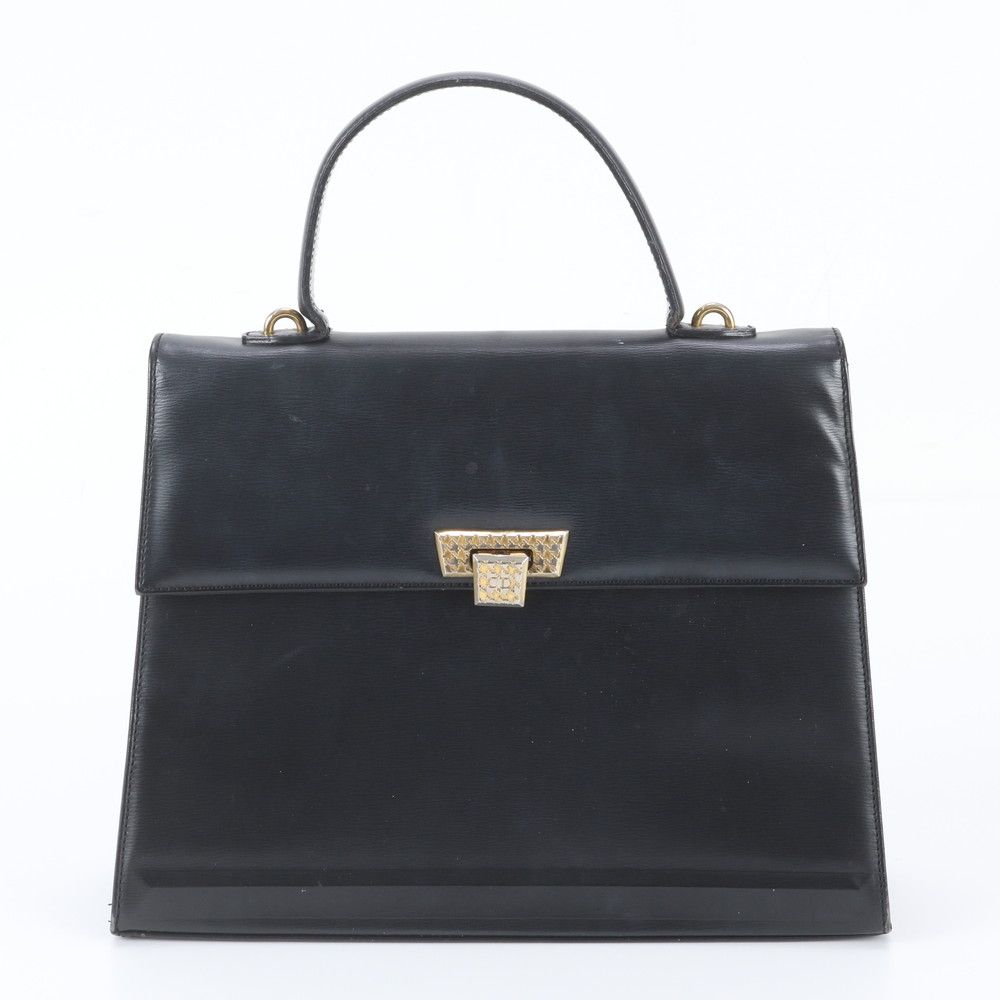 Dior Vintage Leather Handbag Tote Black