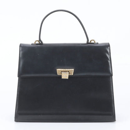Dior Vintage Leather Handbag Tote Black