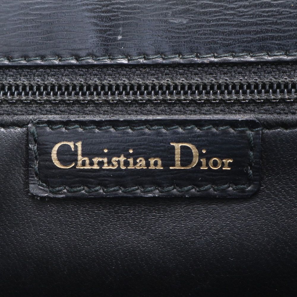 Dior Vintage Leather Handbag Tote Black — view 8