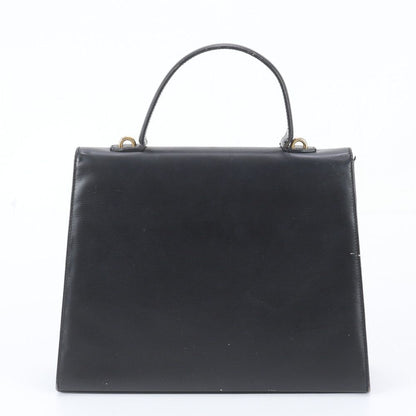 Dior Vintage Leather Handbag Tote Black — view 3