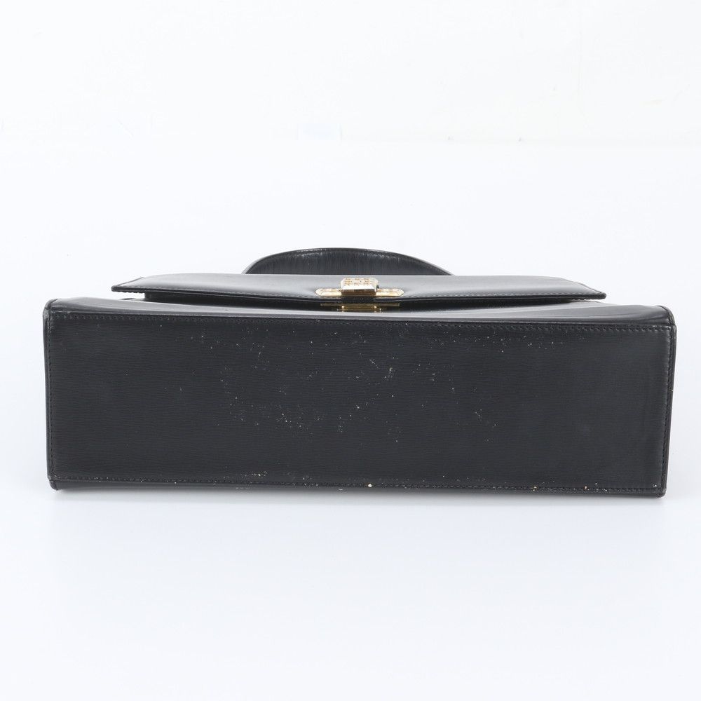 Dior Vintage Leather Handbag Tote Black — view 6