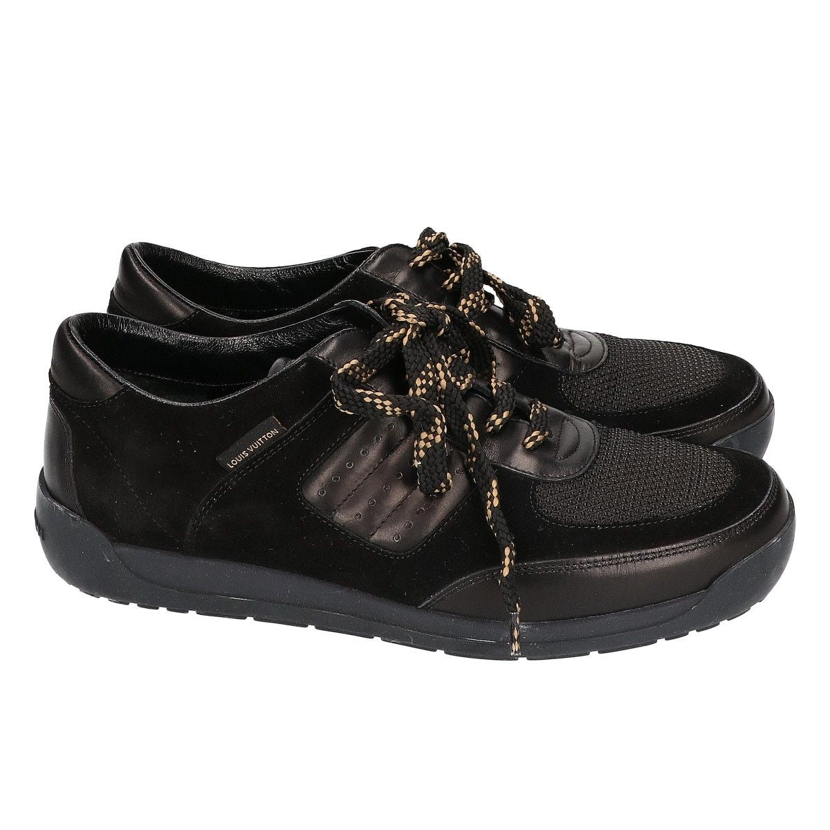 Louis Vuitton Leather Suede Mesh Low-Top Sneakers — view 4