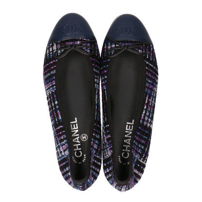 Chanel 23B CC Logo Multicolor Tweed Ballerina Flat Shoes — view 5