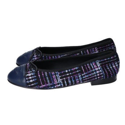 Chanel 23B CC Logo Multicolor Tweed Ballerina Flat Shoes — view 2