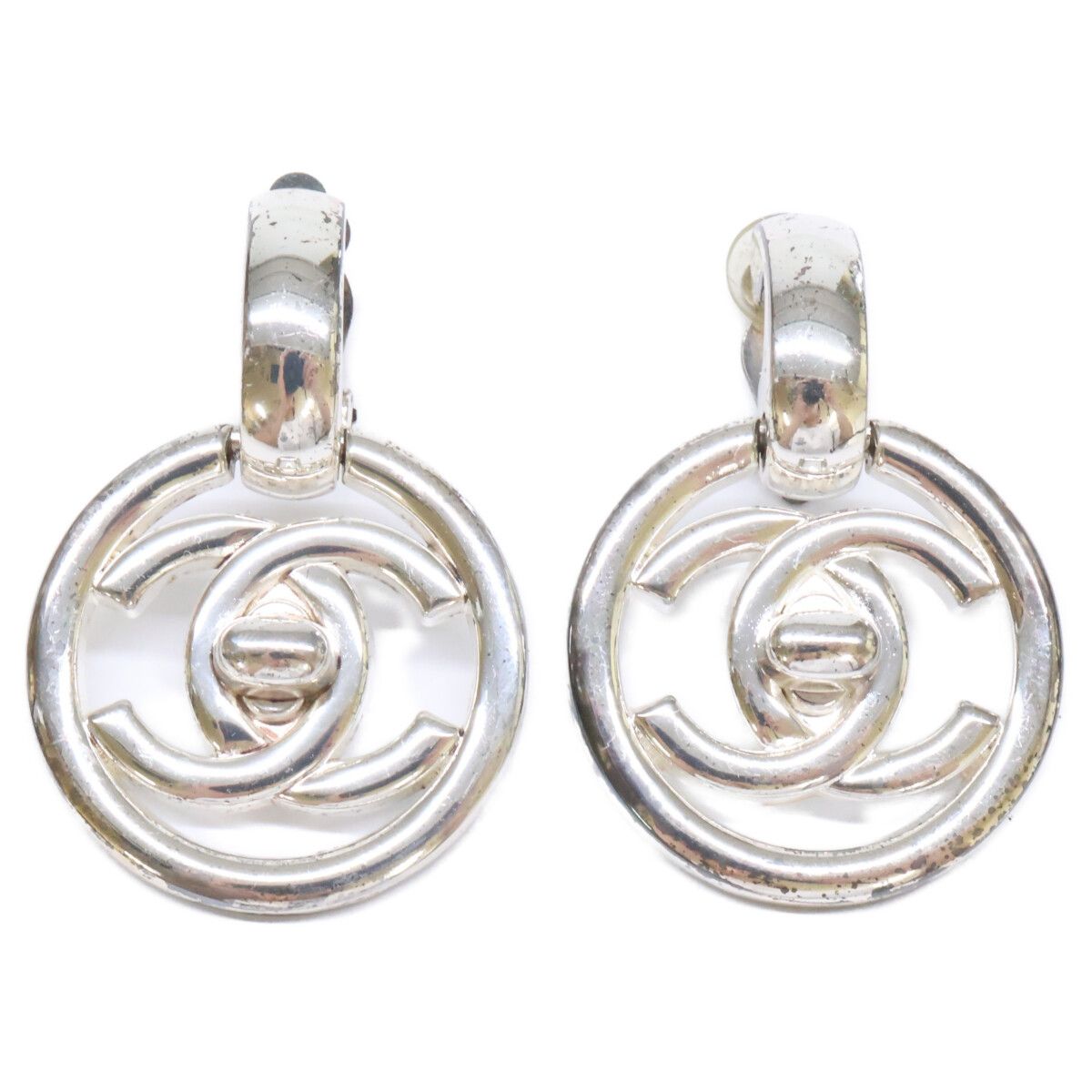 Chanel 97P Turnlock CC Logo Earrings