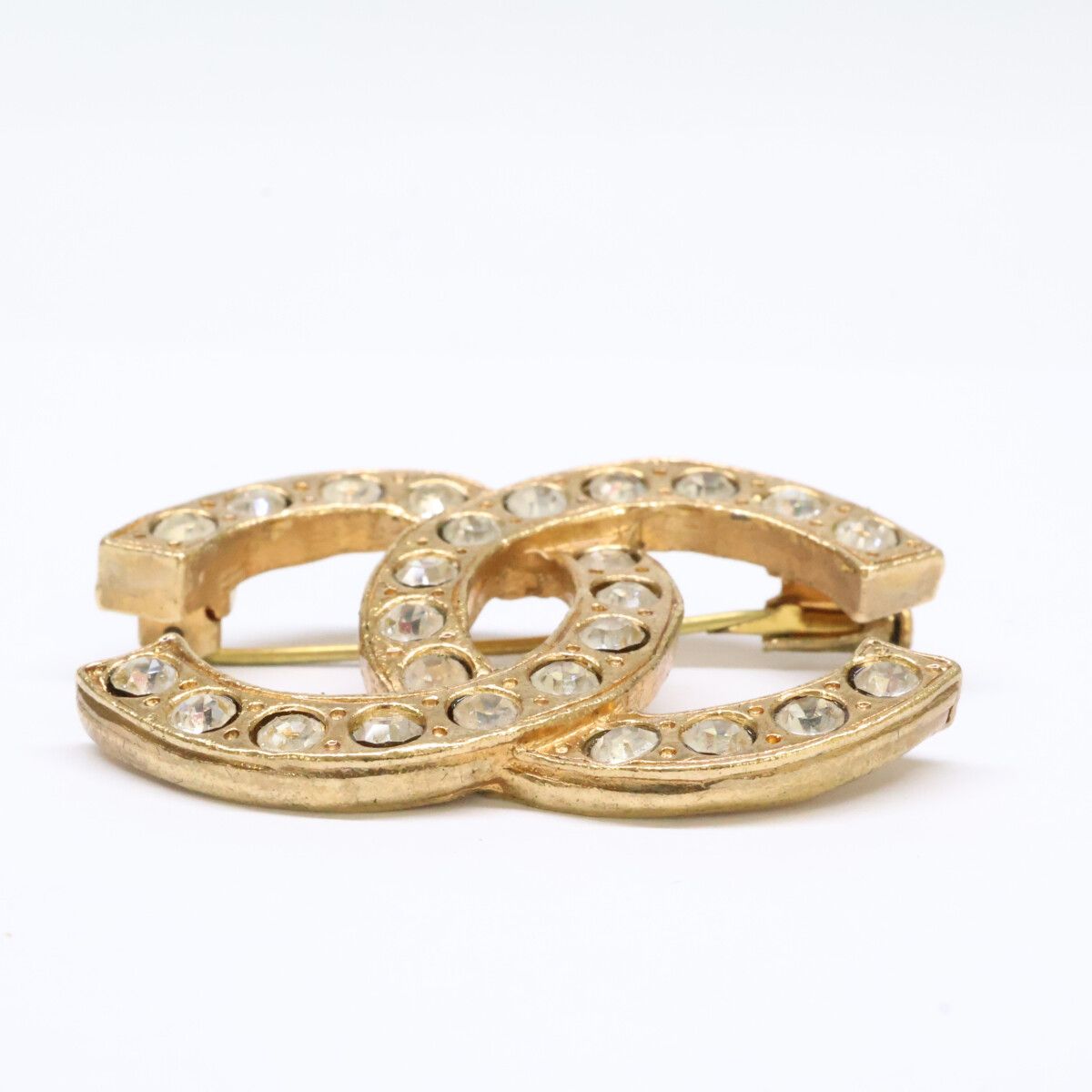 Chanel CC Logo Rhinestone Brooch — view 3