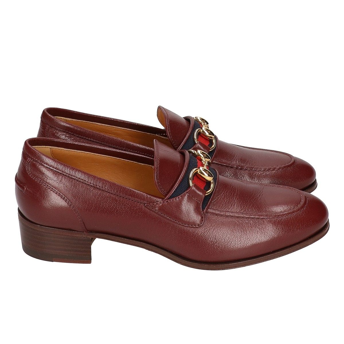 Gucci Web Line Horsebit Leather Loafers — view 4