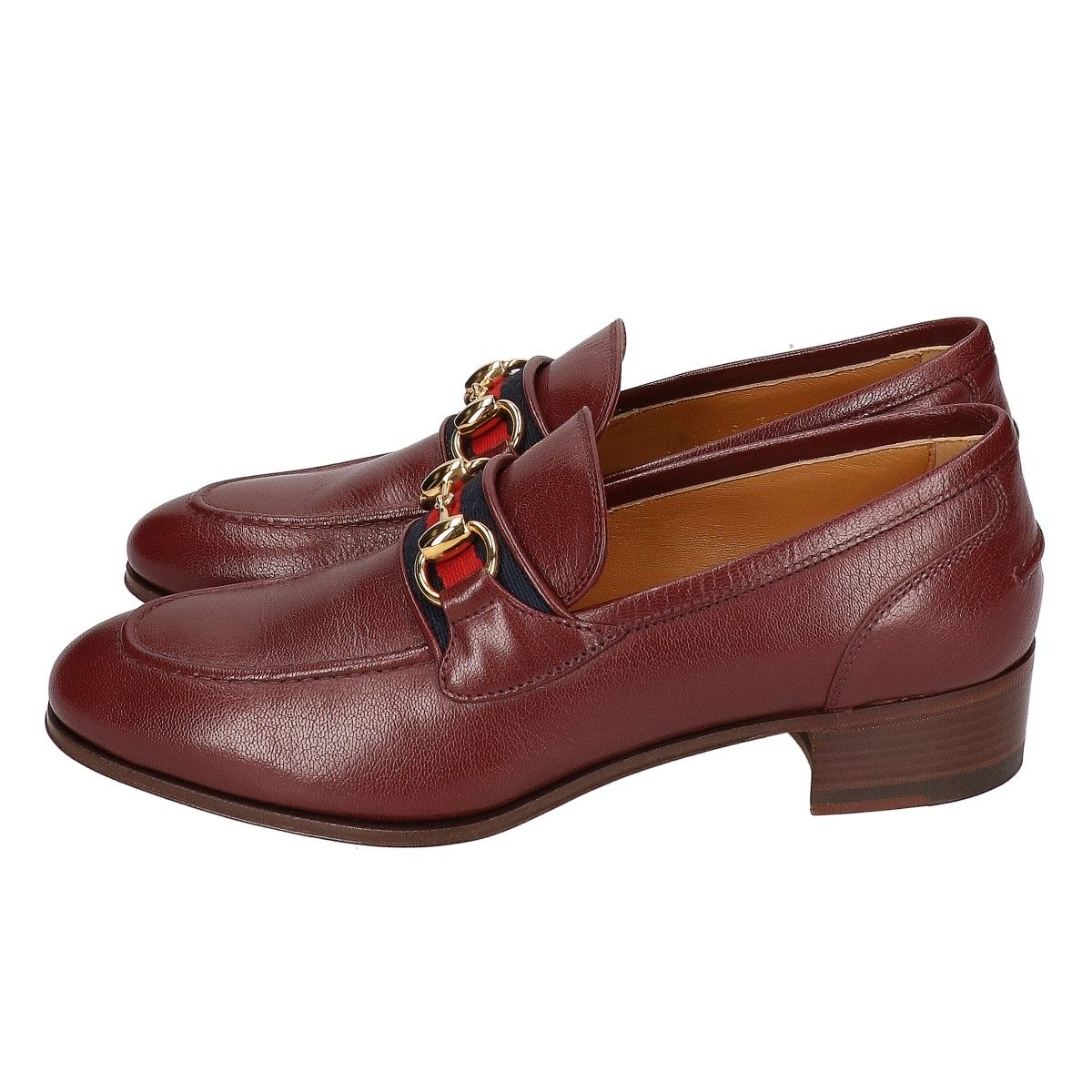 Gucci Web Line Horsebit Leather Loafers — view 2